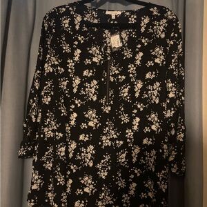 Maurices Black and White Floral Blouse